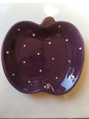 Ceramiczny talerzyk w kształcie jabłka kolor fioletowy