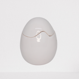 Donica, osłonka w kształcie skorupki jajka kolor biały wys 16 cm