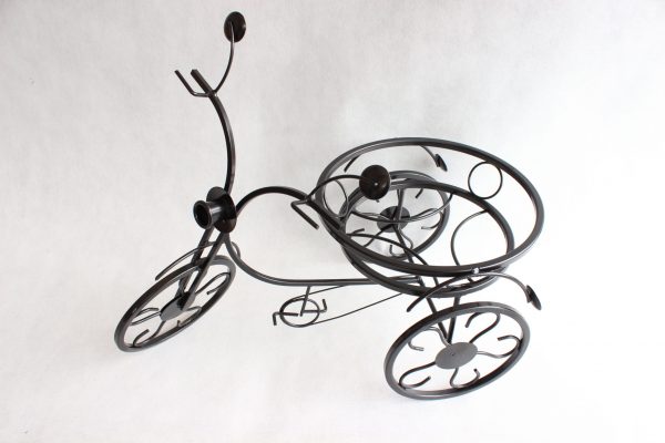Kwietnik rower metalowy czarny wys 39 cm