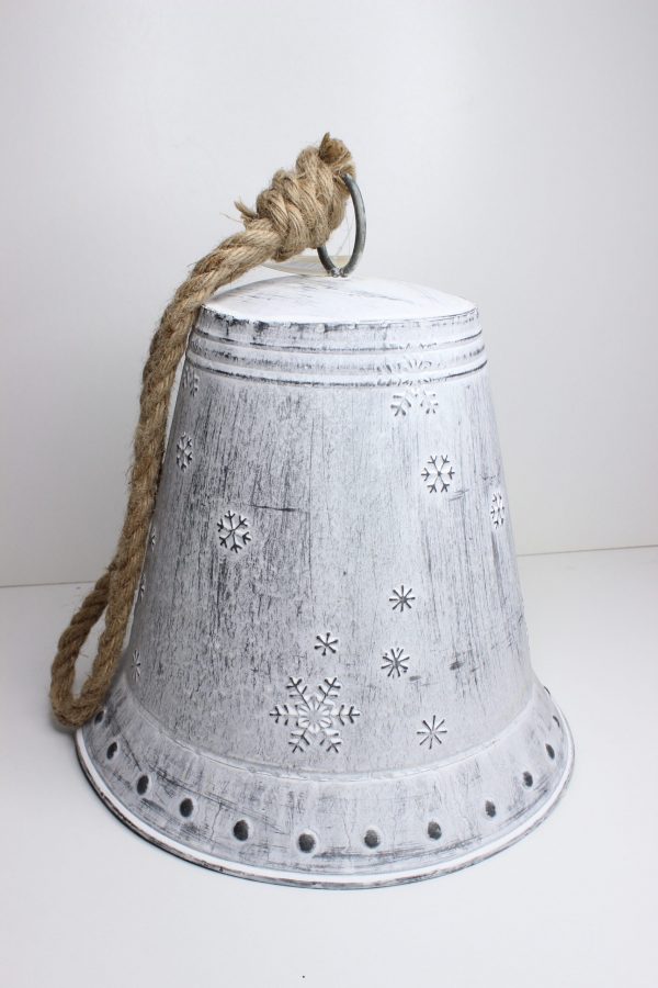 Metalowy dzwonek dekoracja bożonarodzeniowa 35 cm
