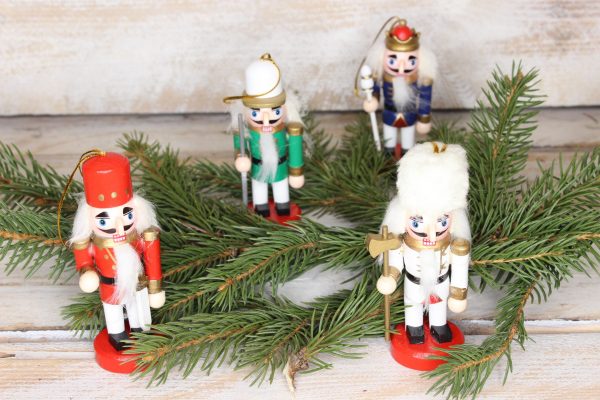 Drewniany żołnierzyk 4szt/kpl -ozdoba bożonarodzeniowa