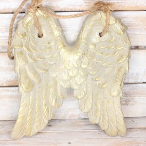 Skrzydła anielskie złote -dekoracja bożonarodzeniowa wys 34 cm