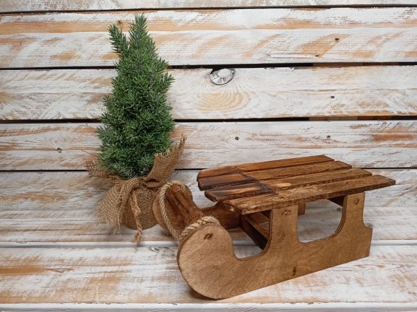 sanie drewniane-dekoracja bożonarodzeniowa