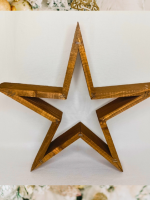 Drewniana gwiazda-dekoracja bożonarodzeniowa