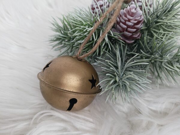 Metalowy dzwonek -dekoracja bożonarodzeniowa