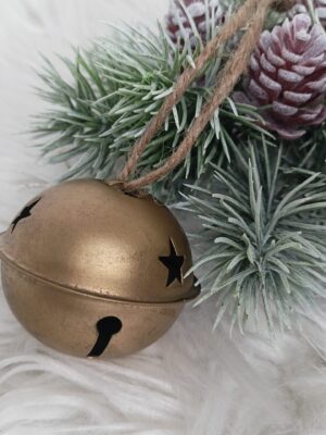 Metalowy dzwonek -dekoracja bożonarodzeniowa