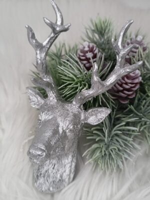 Dekoracyjna figurka głowy jelenia - ozdoba świąteczna