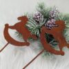 Metalowy konik na biegunach -dekoracja bożonarodzeniowa